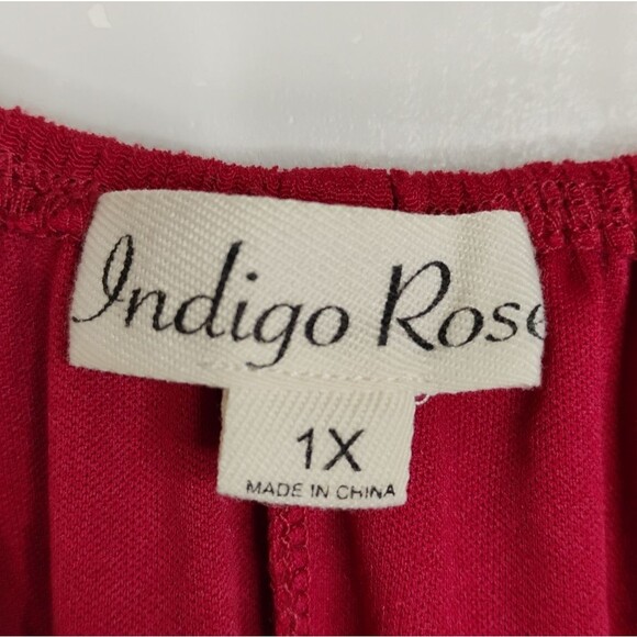 Indigo Rose 1X Mid-Length Plus Size Curvy Comfortable Long Sleeved Dress - Picture 2 of 16